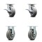 Service Caster 6 Inch Kingpinless Thermoplastic Rubber Wheel Caster Brakes 2 Rigid SCC, 2PK SCC-KP30S620-TPRRF-SLB-2-R-2 - alternate 1